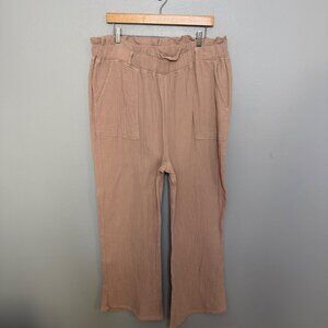 ARULA ALTAR'D STATE tan wide leg gauze pants size A or 2X
